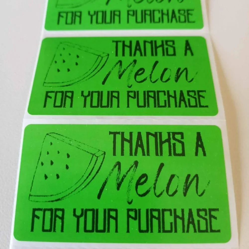 💙100 Thanks A Melon- Shipping Labels Thermal Packaging Stickers 2.25